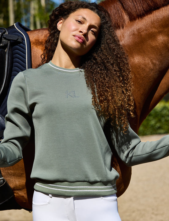 Ladies sweatshirt with Swarovski crystals