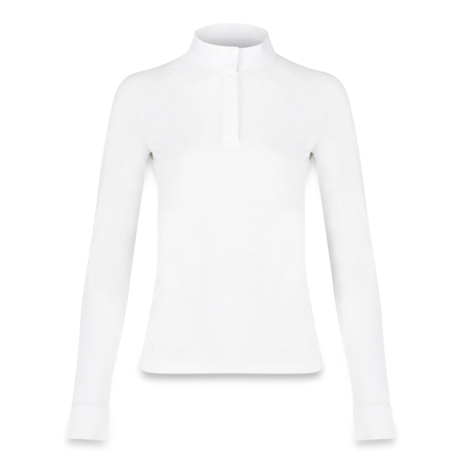 Ladies long-sleeve competition riding shirt with refined collar design