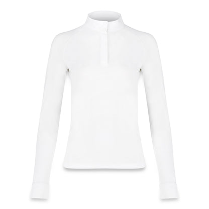 Ladies long-sleeve competition riding shirt with refined collar design