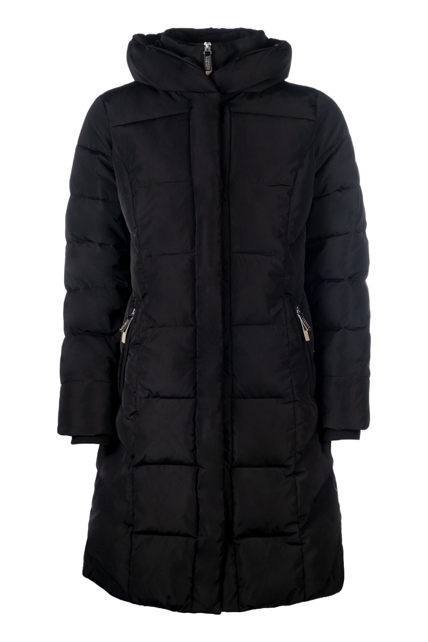 black long quilted riding coat water resistant equestrian winter jacket
