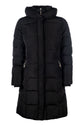 black long quilted riding coat water resistant equestrian winter jacket