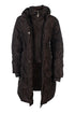 lauria garrelli black quilted riding coat livigno with hoodie dark brown