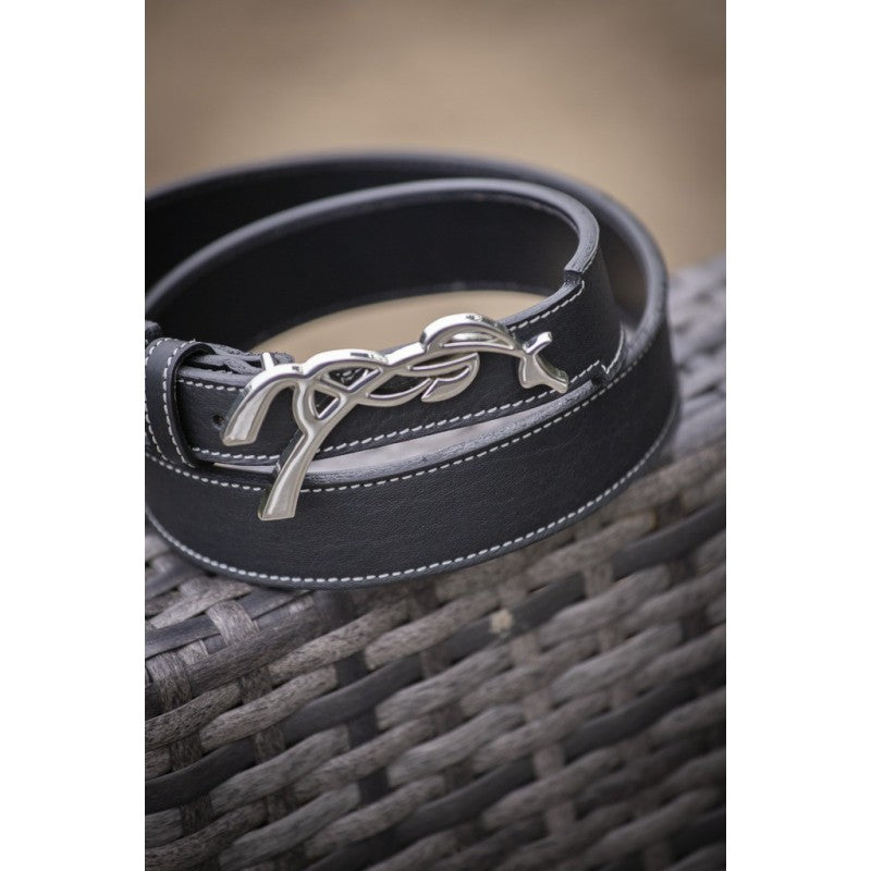Leather belt for riding breeches, jeans and equestrian outfits.
