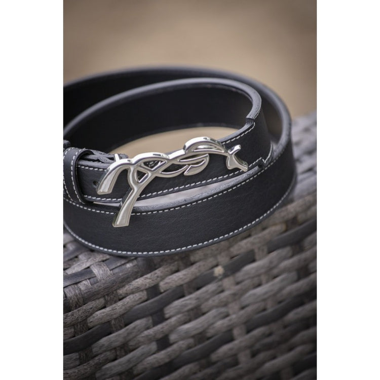 Leather belt for riding breeches, jeans and equestrian outfits.