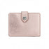 Leather card holder with secure snap-button closure
