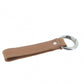 Leather keyring with durable stainless steel ring.