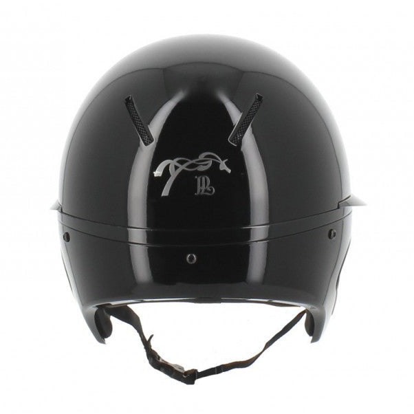 Lightweight equestrian riding helmet designed with protection and shock absorption.