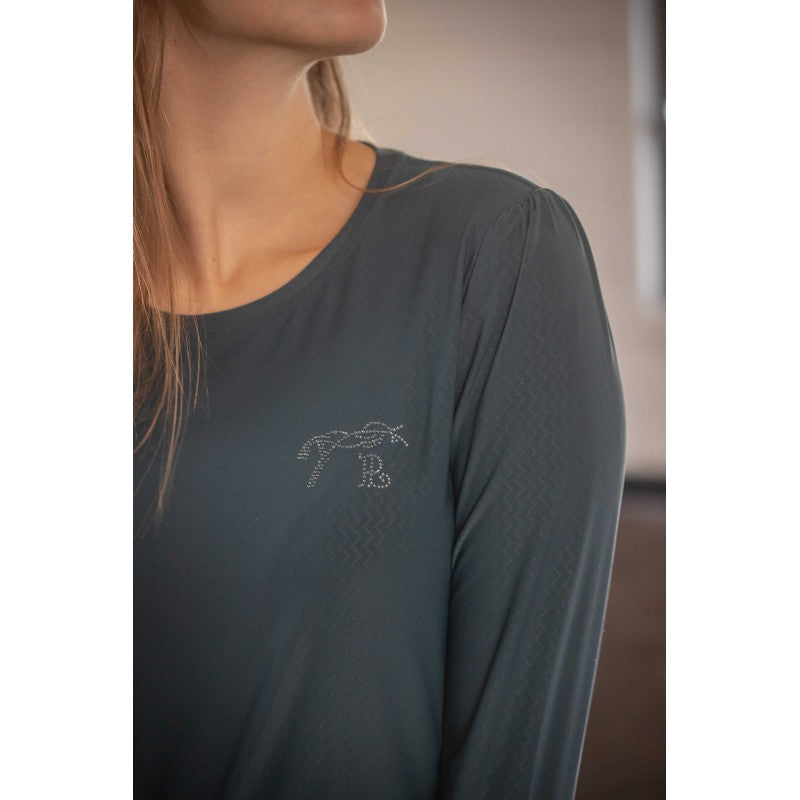Breathable micro-perforated equestrian top for riding and sport