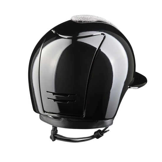 Black KEP riding helmet with Swarovski front insert