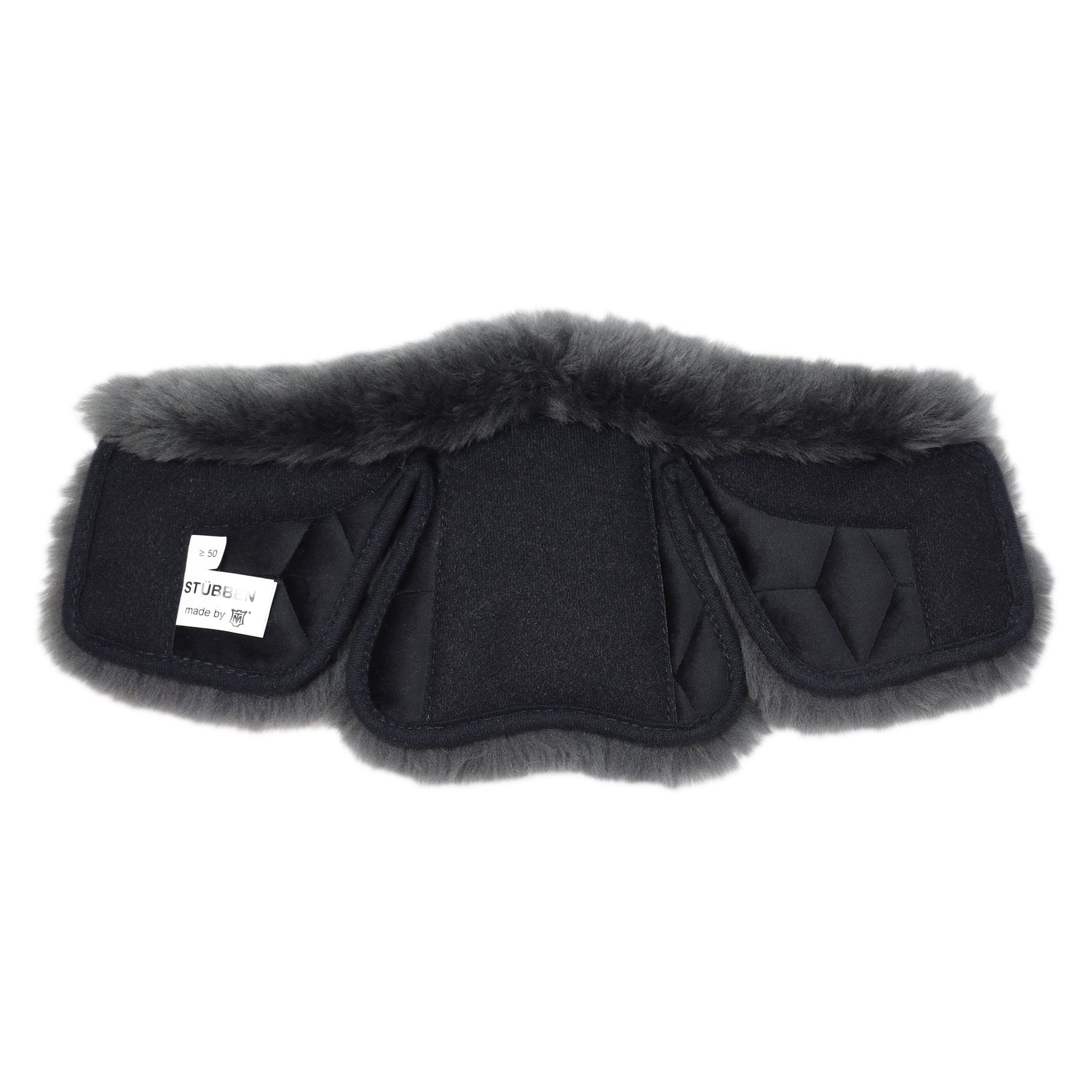 Stübben Equi-Soft girth cover with soft natural sheepskin cushioning.