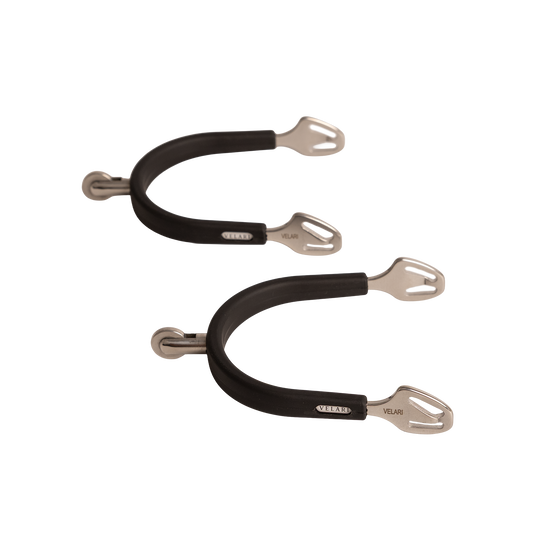 Medium wheel rowel riding spurs for precise leg communication