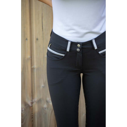 Mid-rise full grip riding breeches with a comfortable flattering fit.