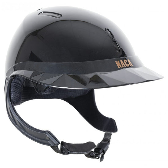 Horse riding helmet with motorbike chin strap