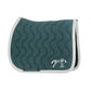 Padded horse saddle pad with sparkling rhinestone detailing and supportive cushioning.