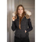 Padded riding vest with removable hood and front zip