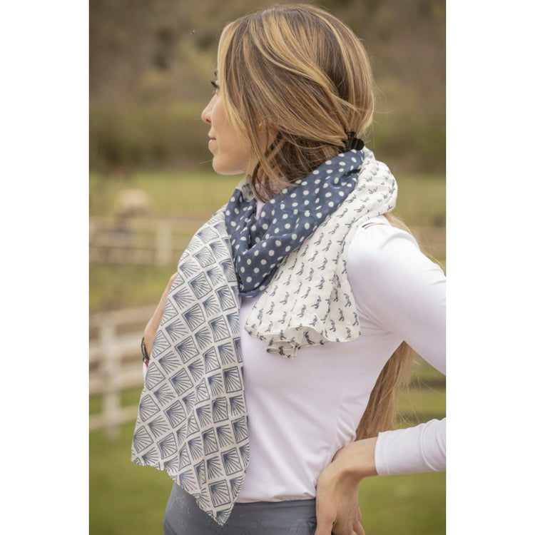 Blue and white scarf