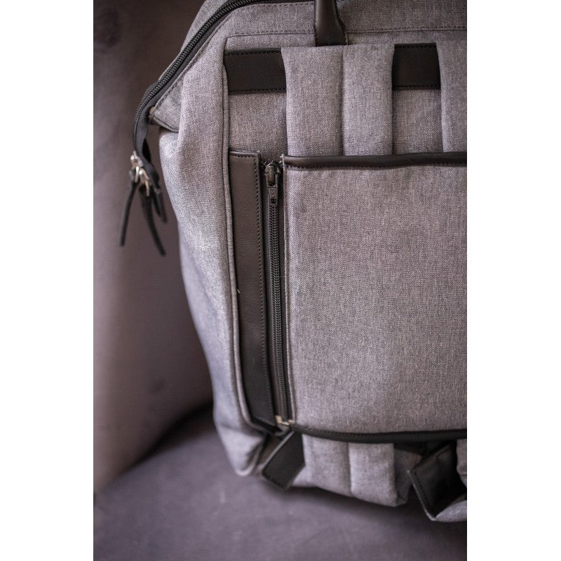 Penelope Backpack Backy featuring wide zip opening inspired by doctor&