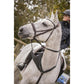 Penelope bib martingale attachment with embossed logo and adjustable buckle.