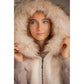 Penelope Bomber Jacket Lyon Reversible in taupe and off white