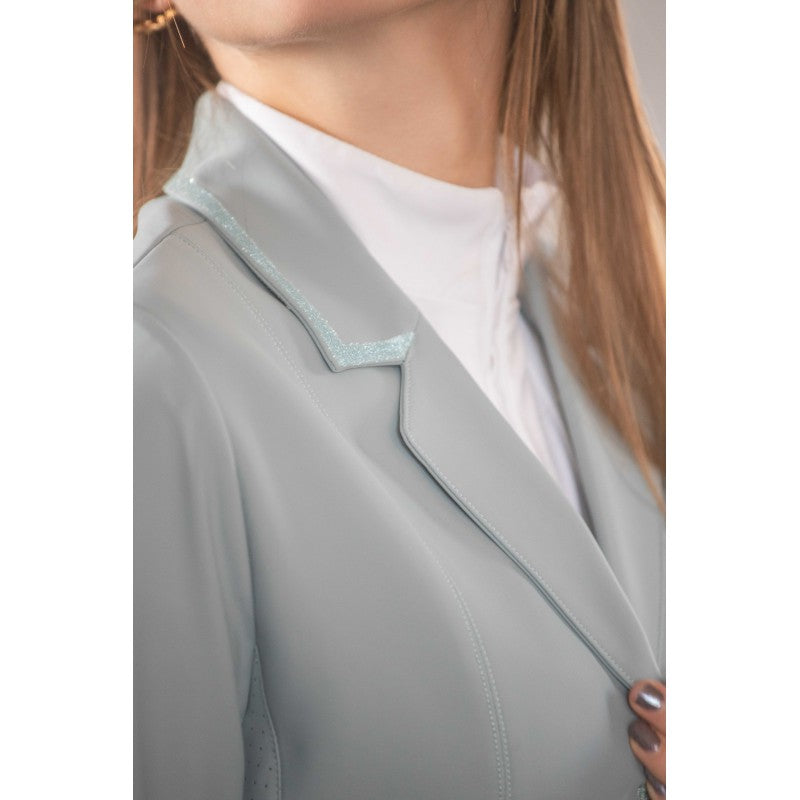 Penelope women’s show jacket with glitter pocket details sage green