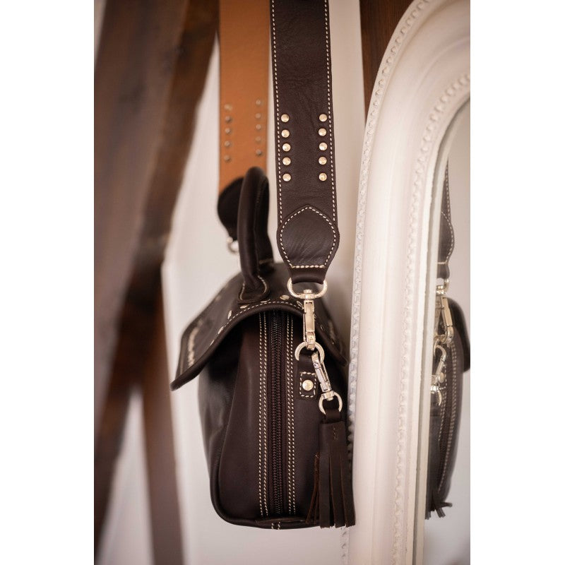 Penelope Cassie leather handbag with rounded silhouette