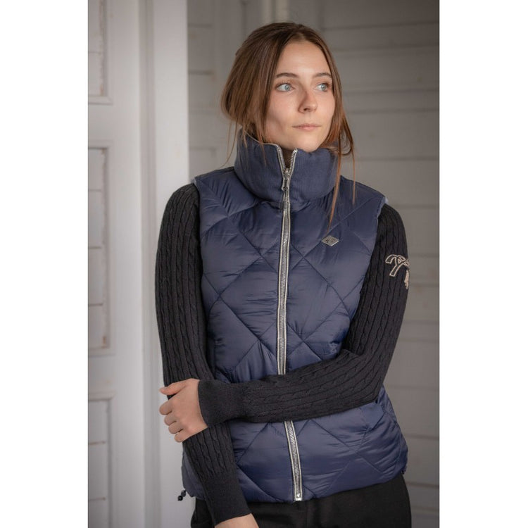 Penelope Chouki padded riding gilet with high insulating collar