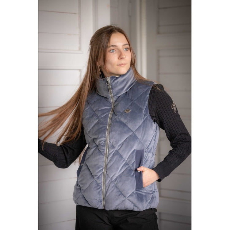 Penelope Chouki water-repellent riding vest with adjustable hem