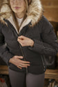 Penelope Collection Louxy Jacket with embroidered chest logo and warm fleece linin
