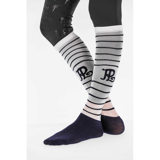 Penelope Concours Stripe competition socks with an ultra-thin upper for comfortable wear under tall boots.