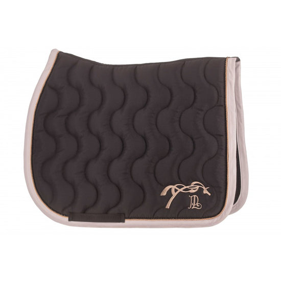 Penelope Diamant Saddle Pad with elegant wave quilting and sparkling rhinestone trim