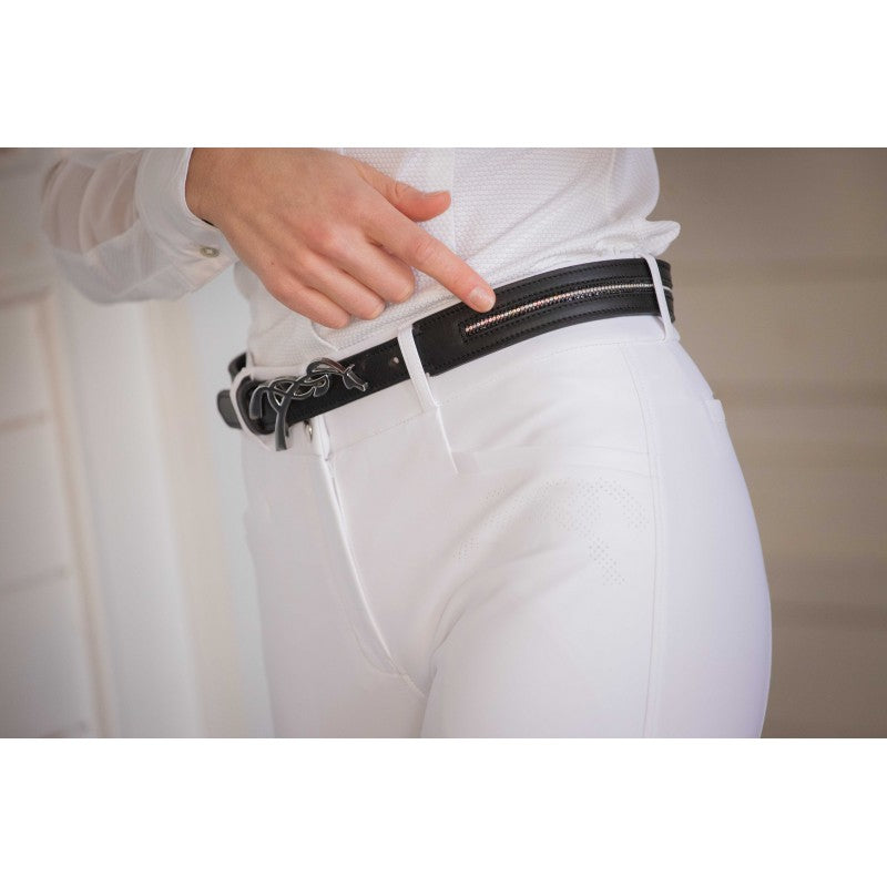 Penelope equestrian rhinestone belt designed to add subtle sparkle to riding breeches.
