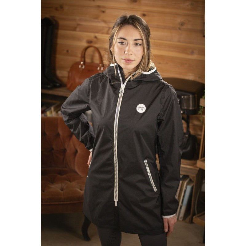 Penelope Fashion Rain Coat with lightweight mid-length waterproof design.