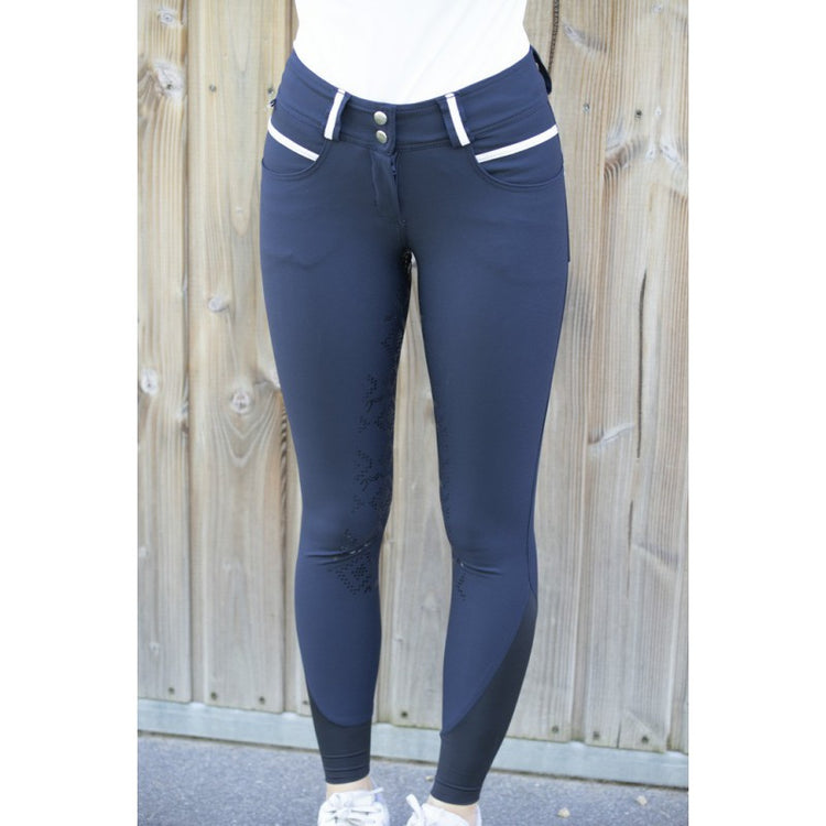 Penelope full seat breeches with Lycra ankle panels for reduced bulk under boots.