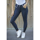 Penelope Fun Navy Full Seat Breeches for women with soft silicone grip.