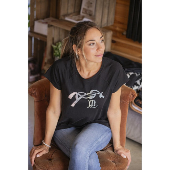 Penelope Funky multicolour logo T-shirt combining casual comfort with shimmering equestrian style.