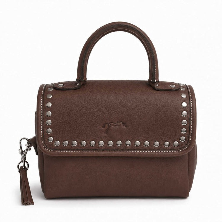 Penelope Handbag Cassie with decorative studded flap and leather handle