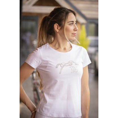 Penelope Iconic Strass T-shirt with delicate 3D embroidery and sparkling rhinestone details.
