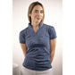 Penelope Iliana Polo Shirt for women with elegant V-neck and stand-up collar.