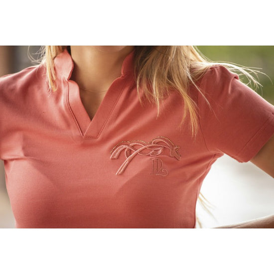 Penelope Josie riding polo shirt designed for comfortable movement in and out of the saddle.