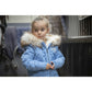 Penelope Kids Lyon Bomber Jacket with practical snap button front pockets.