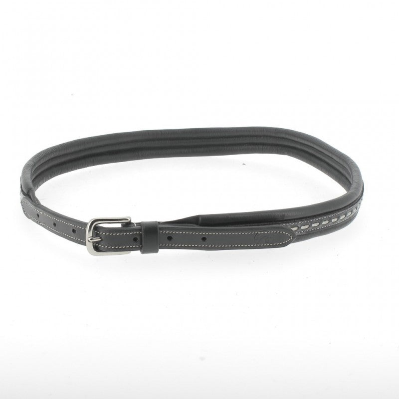 Penelope leather belt for riders with nickel-plated brass buckle.