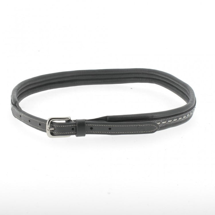 Penelope leather belt for riders with nickel-plated brass buckle.