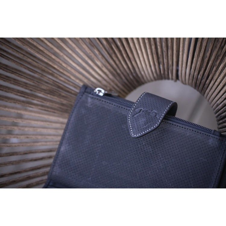 Penelope leather wallet with multiple slots for cards and essentials.
