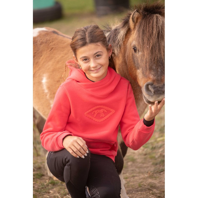 Penelope Louison Kids hooded sweatshirt with zipped kangaroo pockets and flat drawstrings.