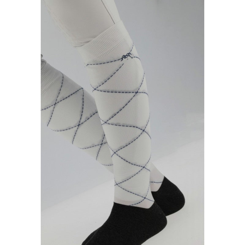 Penelope Luxe socks with plain and diamond-patterned designs.