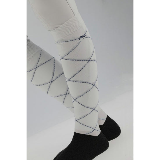Penelope Luxe socks with plain and diamond-patterned designs.