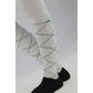 Penelope Luxe socks with plain and diamond-patterned designs.