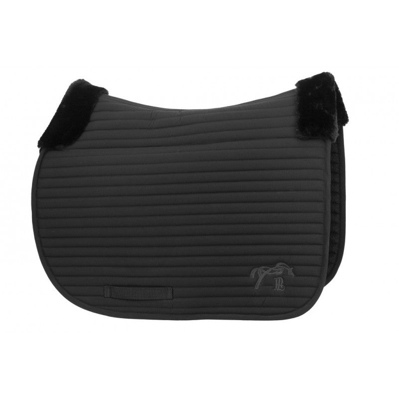 Penelope Lyona Jump Saddle Pad with fine horizontal quilting and soft faux fur lining.