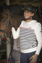 Penelope Maëlle striped sweater with feminine puff sleeves.