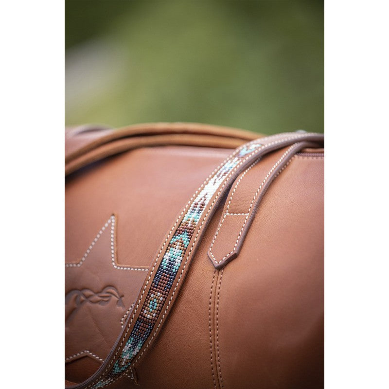 Penelope Medium Bowl weekender with signature equestrian detailing.